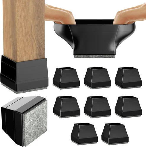 Miniatura 16 de Protectores cuadrados para patas de silla para pisos de madera dura, 24 piezas de tapas de silicona para patas de muebles para prevenir rayones