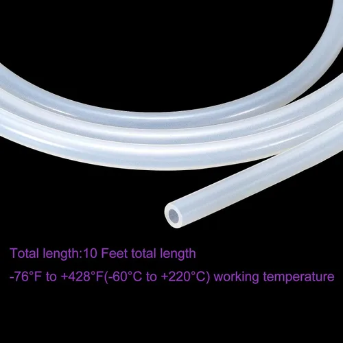 Miniatura 4 de DMiotech Tubo de silicona transparente de 1/16"(1.6mm) ID 1/8"(3.2mm) OD 10 pies tubo de silicona transparente, manguera de silicona industrial