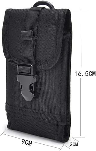 Miniatura 2 de Bolsa De Cintura De Nylon Táctica Para IPhone 11 Pro X XS Max XR 7 8 Plus 6 6S - Negro