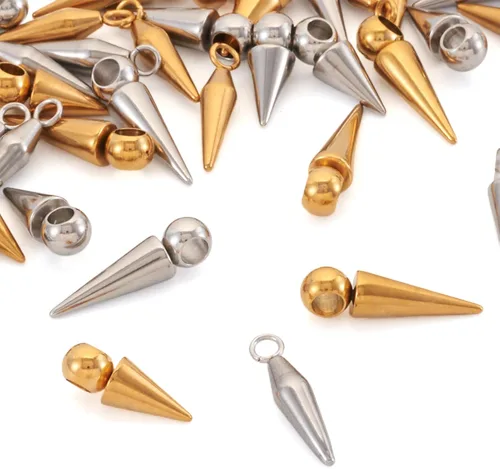 Miniatura 9 de 150 dijes de cuentas con forma de espiga, estilo tibetano, forma de cono de bala larga, para manualidades, collares, aretes, joyería