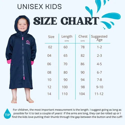 Miniatura 6 de AquaDash Parka de natación sostenibles, unisex, para adultos y jóvenes, extra larga, algodón natural, anteriormente grandes parkas de natación