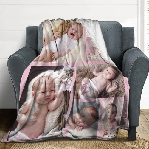 Miniatura 6 de Manta personalizada con collage de fotos, mantas de sofá suaves personalizadas, regalos para el Día de la Madre, familia, amigos, seres queridos