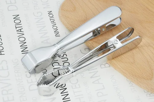 Miniatura 4 de HINMAY Pinzas de hielo para cubeta de hielo de 6-3/4 pulgadas, pinzas de hielo de acero inoxidable 18/8 de alta calidad con dientes para cubitos