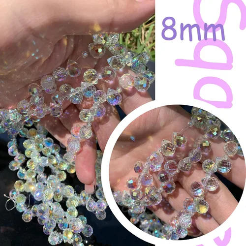 Miniatura 2 de 90 cuentas de cristal de lágrima de 0.315 pulgadas (0.315 in), cuentas brillantes para hacer joyas, atrapasoles, candelabros, aretes, collares