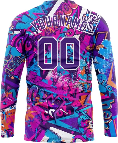 Miniatura 40 de Camisetas de manga larga para hombre, diseño de hip hop, estampado gráfico, informal, manga larga, graffiti, teñido anudado, camiseta