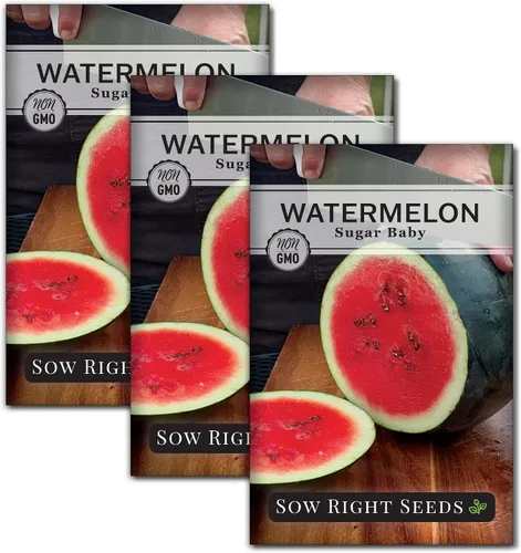 Miniatura 8 de Sow Right Seeds - Semilla de sandía Sugar Baby para plantar - Paquete de reliquia sin OMG con instrucciones para plantar un huerto casero