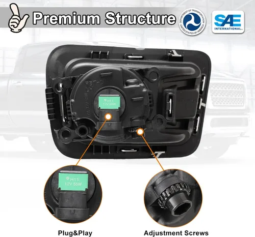 Miniatura 6 de Nixon Offroad Juego de luces antiniebla para Nissan Titan 17-18 y Nissan Titan XD 2016-2019 con bombillas halógenas + kit de arnés de cableado +