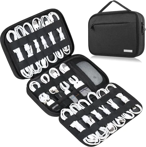 Lacdo Organizador de Cables de Viaje, Funda Organizadora de Cables, Organizador Portátil de Electrónica de Viaje, Organizador de Almacenamiento de