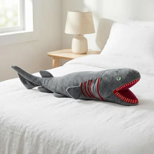 Miniatura 7 de Peluche de tiburón con volados, juguete de peluche realista de tiburón con volantes, suave y realista, modelo de peluche para niños, 20.5 pulgadas