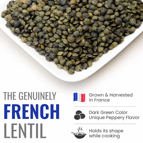Miniatura 3 de Straight from France Genuinely French, Lentejas Verdes Francesas Certificadas Sin OGM, Lentejas Secas a Granel Completamente Naturales, Ricas