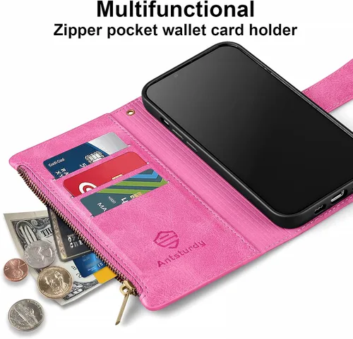 Miniatura 2 de Antsturdy Funda compatible con Motorola Moto G Pure 2021 con tarjetero para mujeres y hombres, funda de teléfono con bloqueo RFID, piel sintética, a