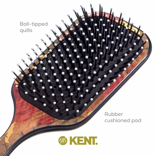 Miniatura 5 de Kent LPB1 - Cepillo de pelo acolchado de paleta grande, arreglar, desenredar y alisar estampado floral, el mejor cepillo diario para cabello medio a