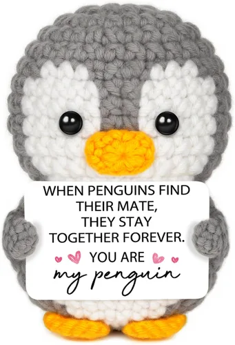 Miniatura 12 de Regalos para relaciones a larga distancia para novio, novia, amistad, regalos de Thinking of You para mejor amiga, pareja, pingüino de ganchillo