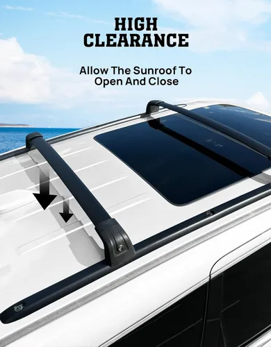 Miniatura 6 de Barras transversales para portaequipajes compatibles con Jeep Grand Cherokee Altitude & SRT y Trackhawk 2011-2022 con molduras negras para techo