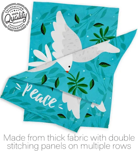 Miniatura 7 de Breeze Decor Want Peace House - Paquete de bandera de Sweet Life Earth Support con protección del medio ambiente, bordado de bandera de jardín