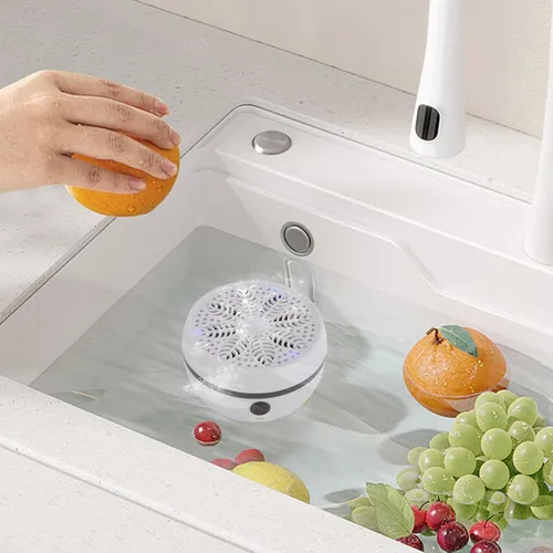 Miniatura 3 de Lavadora de frutas y verduras, dispositivo limpiador portátil de frutas y verduras con 3 engranajes de limpieza, purificador de lavadora de verduras