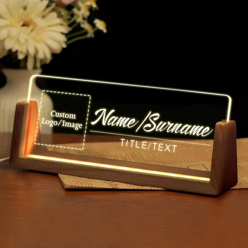 Miniatura 16 de Placa de nombre de escritorio personalizada, placa de identificación acrílica personalizada para escritorio, decoración de oficina para mujeres
