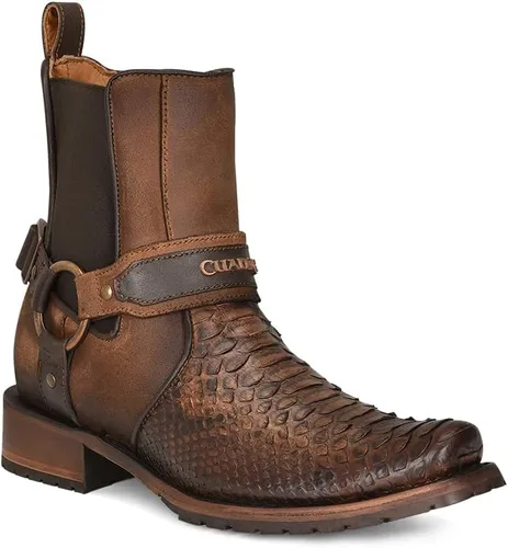 Miniatura 3 de Cuadra Botín para hombre en piel auténtica pitón marrón 1J2LPH