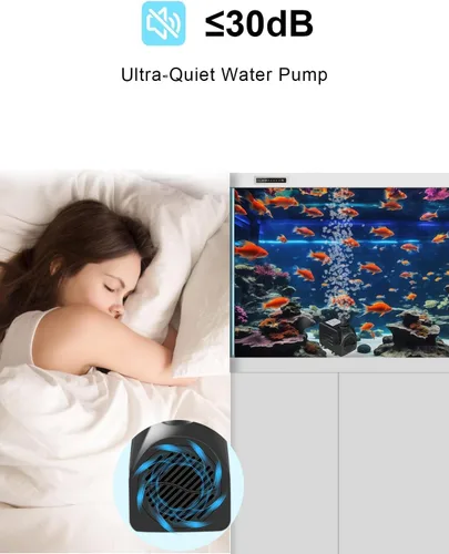 Miniatura 5 de Bomba de fuente, bomba de agua sumergible de 400 GPH para exteriores, bomba de fuente de agua ultra silenciosa con elevación de 6.5 pies, 3