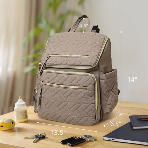 Miniatura 3 de Omanmoli - Mochila para pañales, mochila grande de viaje, trabajo y escuela para mujeres con 17 organizadores de bolsa, 4 bolsillos aislados, Marrón