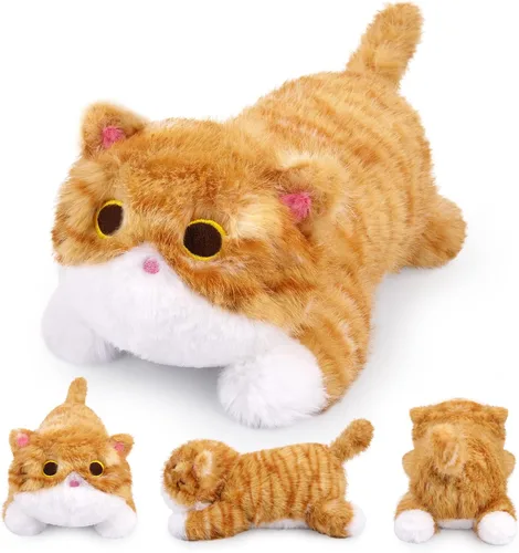Miniatura 13 de Peluche de gato negro con peso, lindos animales de peluche con peso para niños, realista y suave, abrazable, regalo para niñas y niños