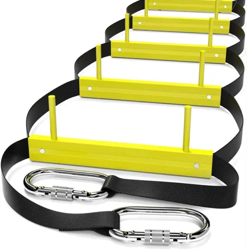 Escalera de escape de incendios de 3 pisos | Escalera de cuerda de escape de incendios para hogares del tercer piso | Portátil, plegable y compacta