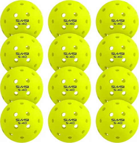 Miniatura 2 de S-40 - Pelotas de pickleball para exteriores, 40 agujeros, aprobadas por la USAPA, material de polietileno duradero, construcción sin costuras