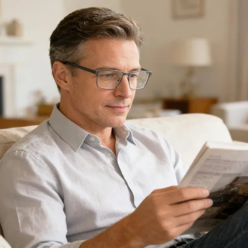 Miniatura 2 de EYECEDAR Paquete de 5 lentes de lectura para hombre, marcos de metal ultrafinos, bisagras de resorte, lectores para hombres 1.0