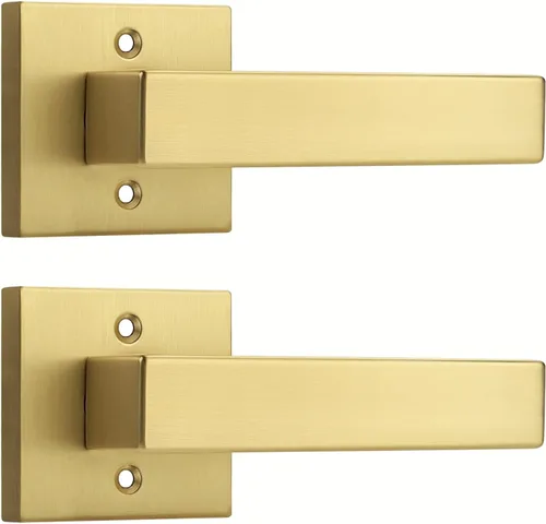 Miniatura 19 de Probrico Paquete de 2 manijas de puerta simuladas negras, manija de puerta de una sola cara para armarios, puertas francesas, juego de pomos Negro