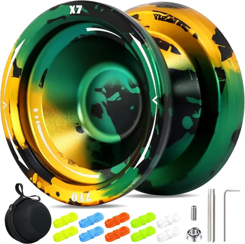 Miniatura 13 de X6 Yoyo profesional de trucos para niños y principiantes, Yoyo 6061 Responsive Yoyos de aleación de aluminio con rodamiento KK, eje, bolsa, 10