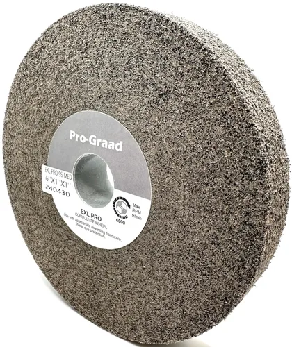 Miniatura 6 de EXL PRO Rueda de pulido de desbarbado convoluto – 6 x 1 pulgada x 1 pulgada 9S de carburo de silicio mediano – grado profesional – Rueda