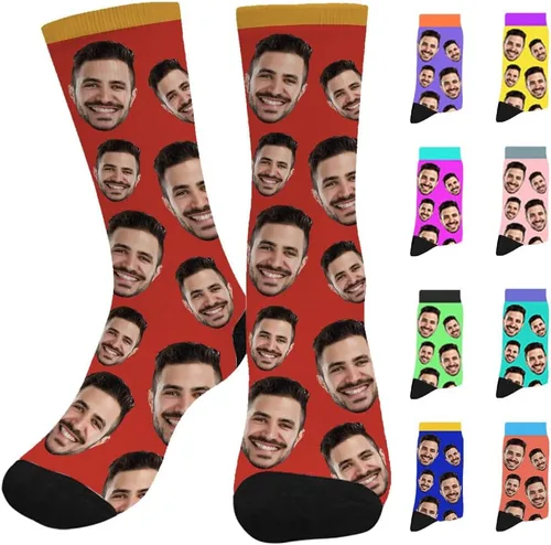Miniatura 53 de Artsadd Calcetines personalizados para mujeres y hombres, amantes de los perros y gatos, regalos divertidos unisex personalizados