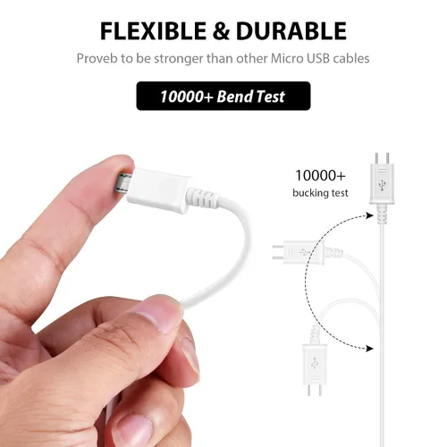 Miniatura 2 de El microUSB de carga de 5 A de potencia completa funciona con Maxwest Orbit 6100 2.0 El chipset dual del cable de datos se carga a velocidades