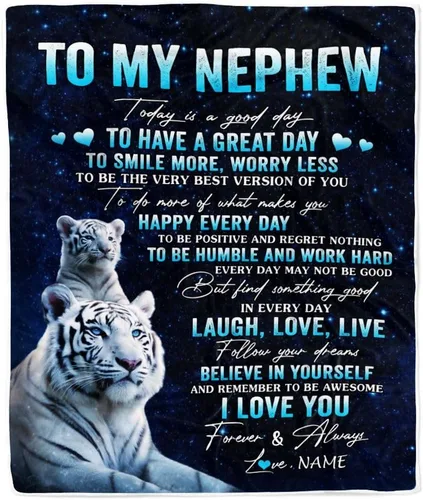 Miniatura 21 de Manta personalizada con texto en inglés «To My Nephew from Aunt Uncle Auntie I Love You Hugs» (texto en inglés) con texto en inglés «To My Nephew»