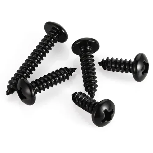 Miniatura 9 de Mellewell Tornillo autorroscante #4 x 1 de cabeza de cacerola, tornillos de chapa metálica de cabeza plana, tornillos de madera, acabado negro