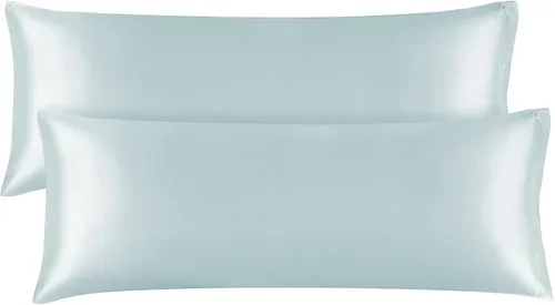Miniatura 165 de Bedelite Funda de almohada de satén para el cuerpo, súper suave y refrescante, para el cabello y la piel, transpirable, sedosa y larga, 20 x 54 Rosa