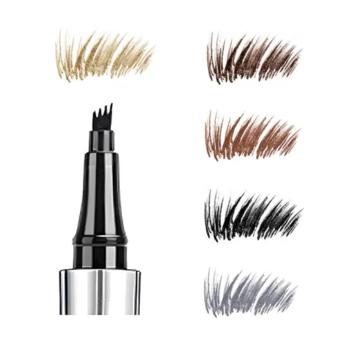Bolígrafo de cejas de 5 colores, microrelleno líquido natural para cejas, maquillaje para cejas (#1 marrón)