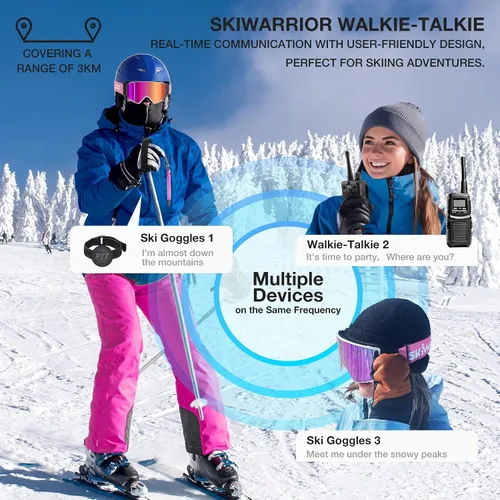 Miniatura 3 de Gafas de esquí inalámbricas inteligentes multifuncionales con Walkie-Talkie, lente Zeiss antivaho y función de música y llamada (G02 Zeiss rosa)