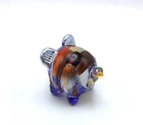 Miniatura 4 de Figurita de Cerdo en Miniatura de Cristal – Figura de Animal de Cristal Soplado Hecha a Mano – Linda Escultura de Cerdo Coleccionable – Decoración