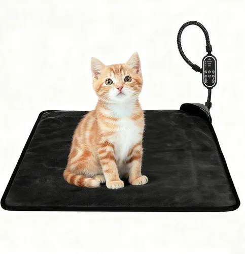 Miniatura 8 de Almohadilla térmica para mascotas para gatos y perros, almohadilla térmica eléctrica segura para gatos con cable resistente a las masticaciones