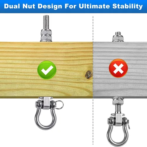 Miniatura 8 de 2 perchas de columpio resistentes con rodamientos, accesorios de columpio de acero inoxidable para vigas de madera y metal, ganchos para colgar