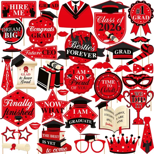 KatchOn, Accesorios para cabina de fotos de graduación 2026 – Paquete de 35 | Accesorios de fotos de graduación, accesorios de graduación para