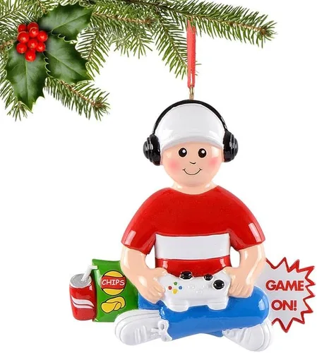 Adorno Navideño Personalizado de Game Boy 2025 – Decoración Festiva Retro para Jugadores, Adorno de Video Juego Personalizado con Nombre para Niños,