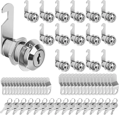 Miniatura 15 de Cam Locks - Cerradura de gabinete con llave igual, cilindro de 5/8 pulgadas de longitud. Se adapta a un grosor máximo del panel de 3/8 pulgadas, 2