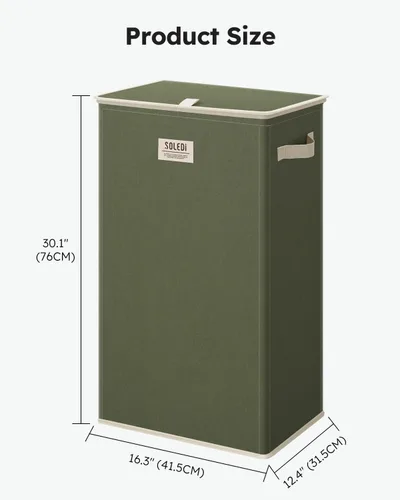 Miniatura 6 de SOLEDI - Canasta de lavandería con tapa de 100L, canasta de ropa plegable grande y alta, cesta de lavandería con bolsa removible fácil
