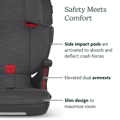 Miniatura 6 de UPPAbaby Alta V2 Asiento elevador de respaldo alto/siete posiciones, reposacabezas de apoyo activo para niños en crecimiento/guía de cinturón carbón