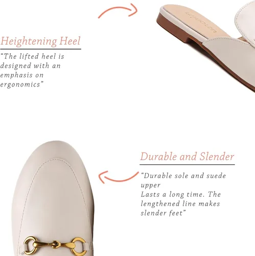 Miniatura 3 de Minorsu Mules con hebilla para mujer, puntera redonda, sin espalda, planas, deslizantes, zapatos sin cordones para mujer