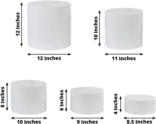 Miniatura 2 de Efavormart - Juego de 5 soportes acrílicos para tartas de 8.5 pulgadas, 9 pulgadas, 10 pulgadas, 11 pulgadas, 12 pulgadas, diseño de cilindro
