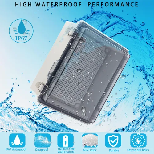 Miniatura 2 de Caja eléctrica impermeable al aire libre, caja de conexiones resistente a la intemperie, IP67 ABS, interruptor de caja de plástico, enrutador, caja