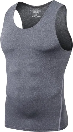 Miniatura 15 de Audoc Camiseta de compresión para hombre, paquete de 3 unidades, color negro, camiseta sin mangas de compresión atlética